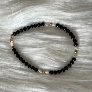 Elegant Black and Gold Beaded Bracelet